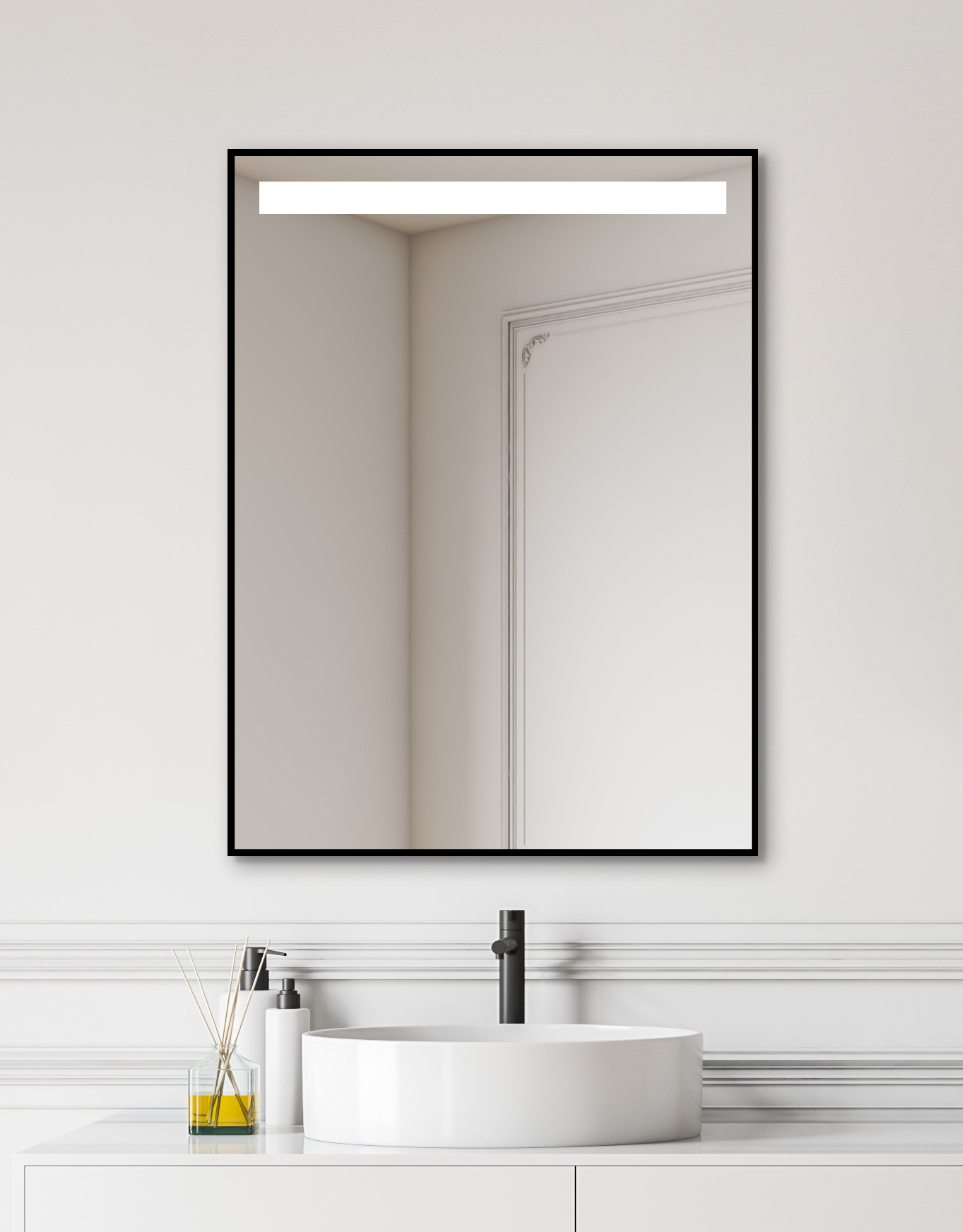 Espejo MADENE 1 LED con MARCO de ALUMINIO